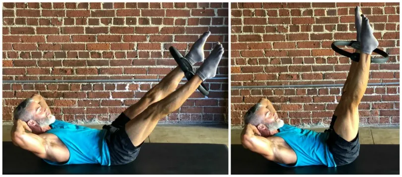 double straight leg stretch for abs