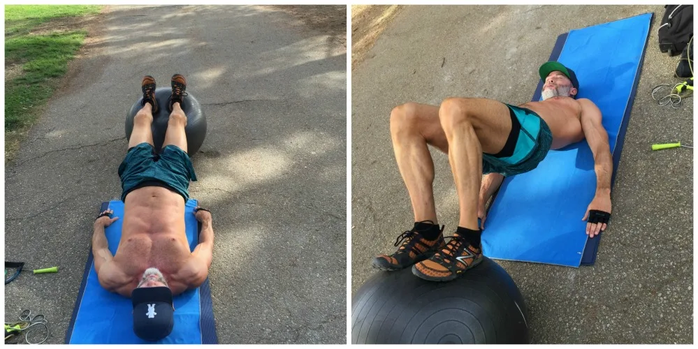 glutes hamstring curls exercise ball