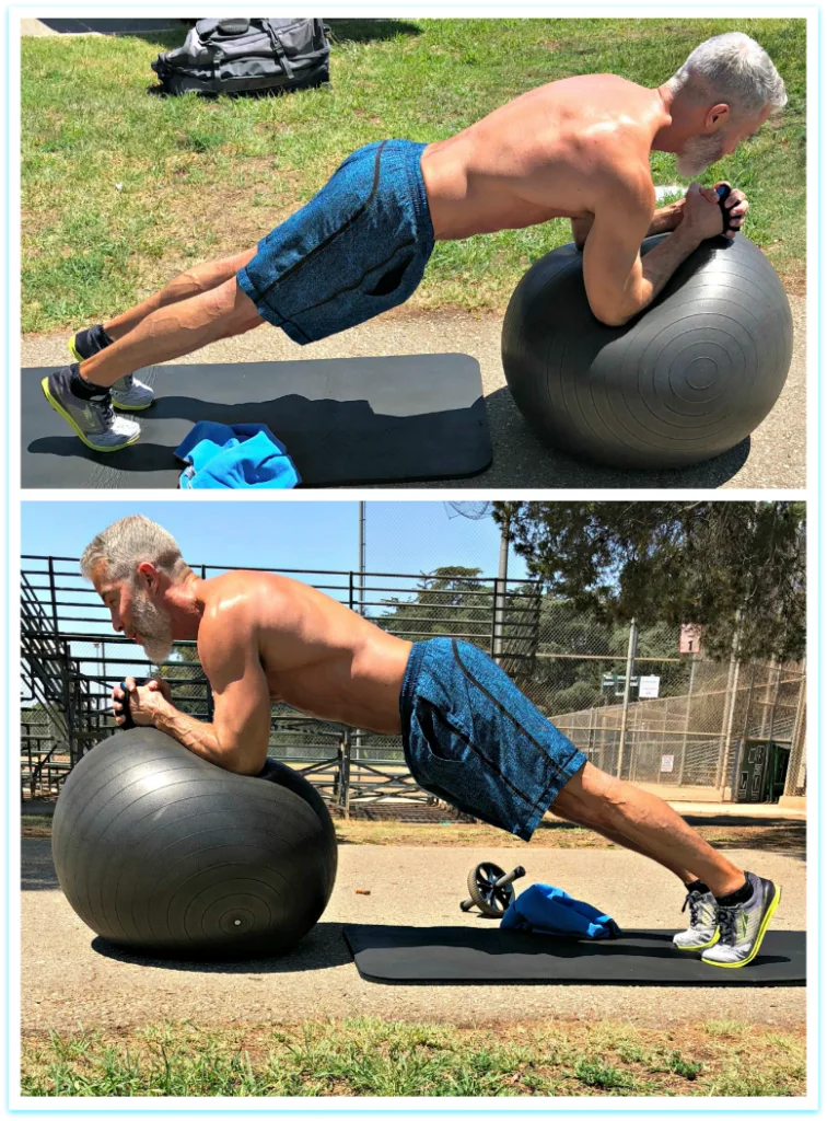 ball plank core muscles