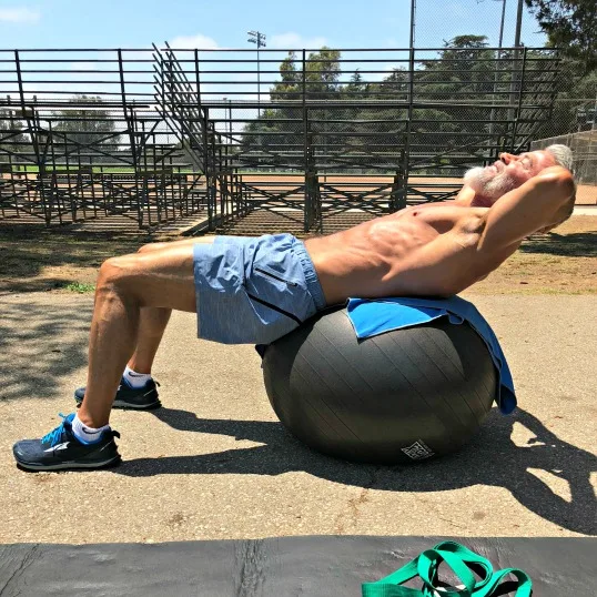 warm up stability ball crunches