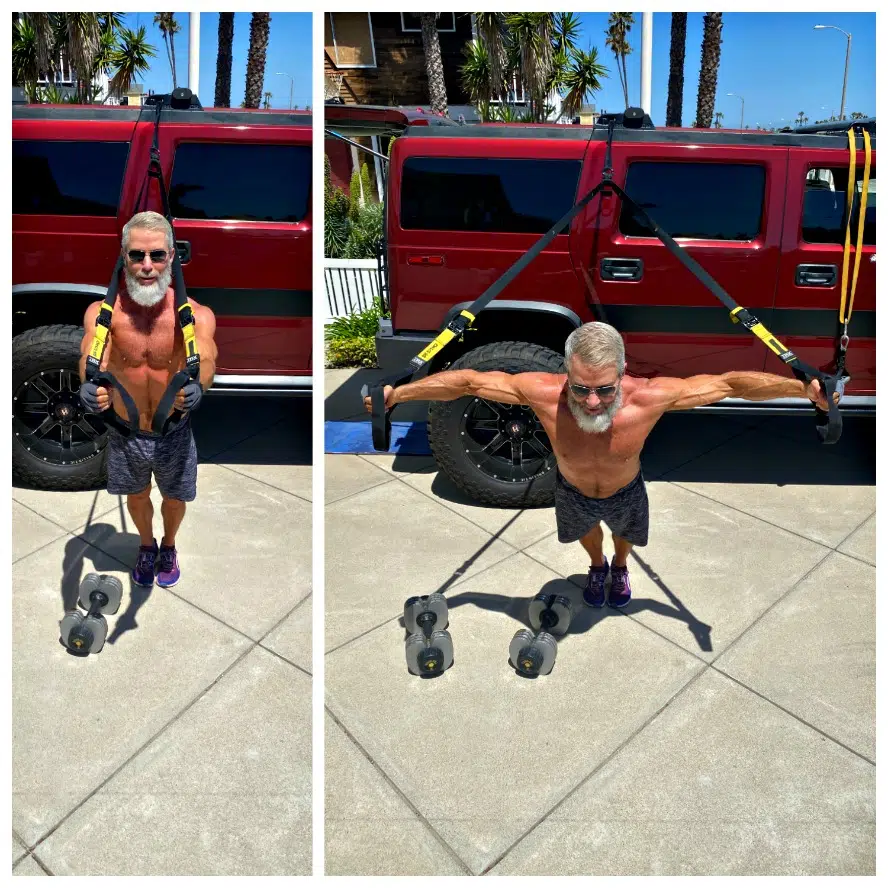 CrossFit for Over 50 – TRX chest fly exercise