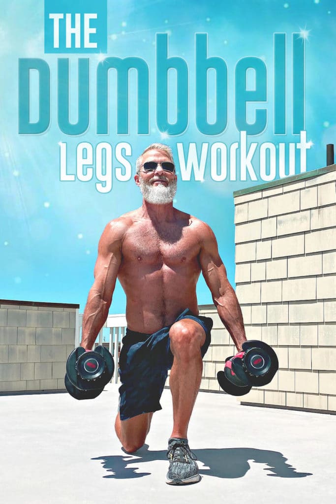 Mature male athlete does leg HIIT workout.
