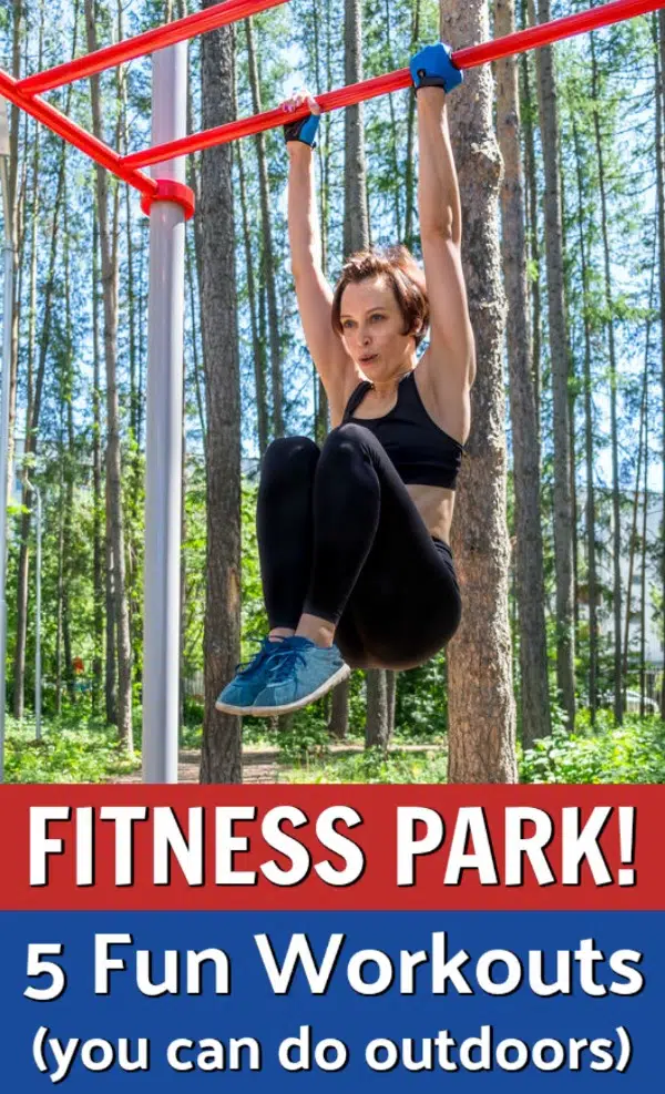 healthy woman exercising in outdoor gym