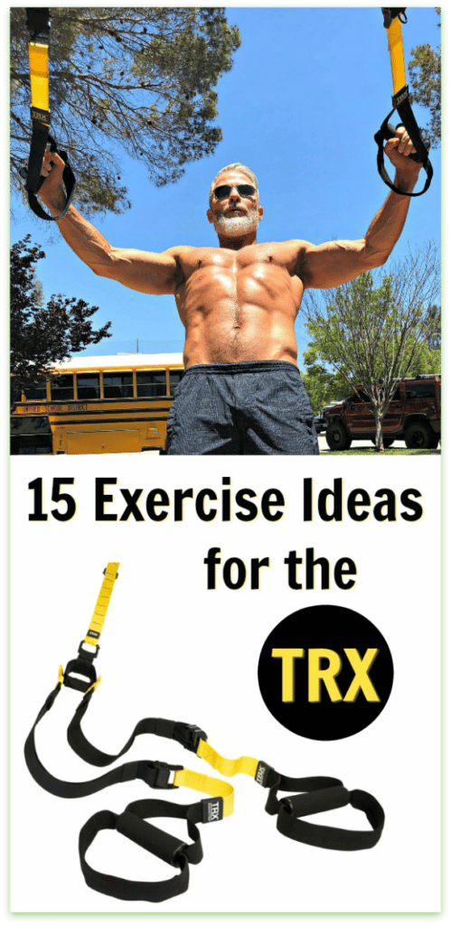 Older fit athlete using TRX suspension straps