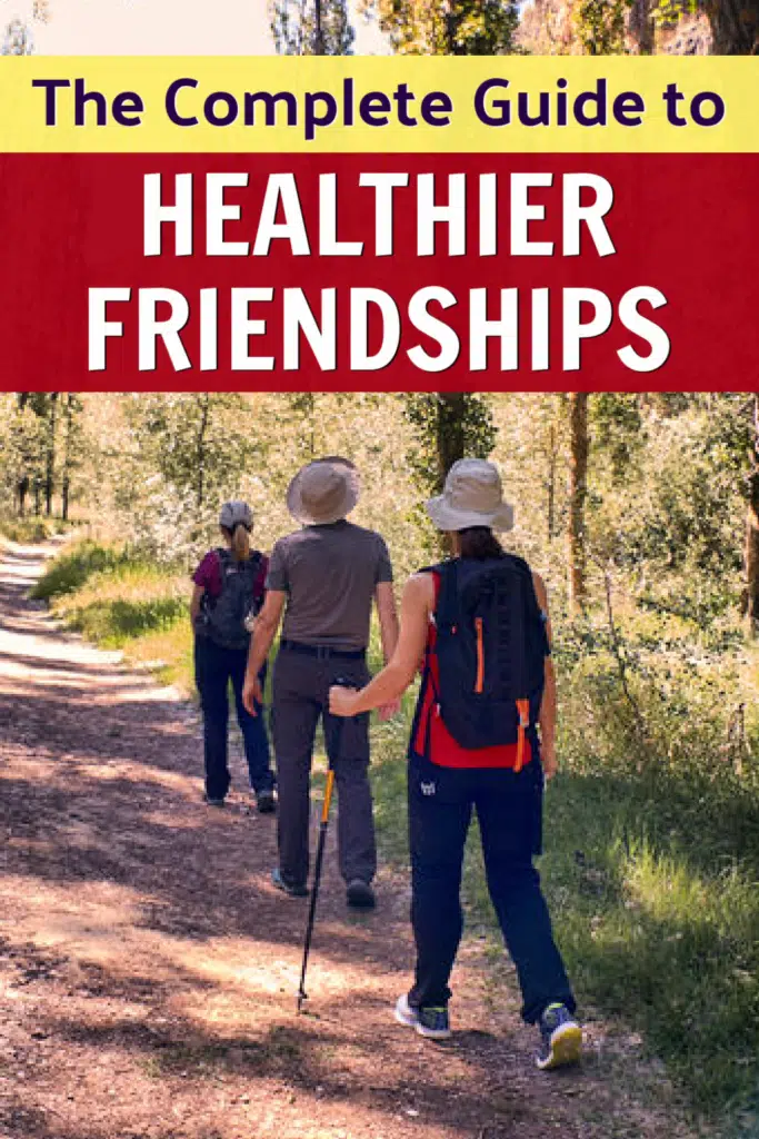 3 healthy meaningful friendships over 50 hiking in woods