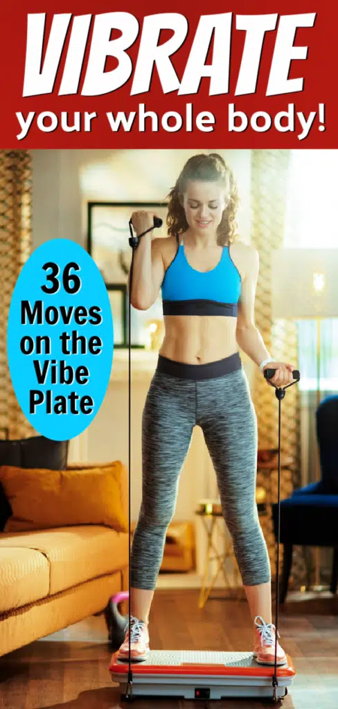 healthy woman exercising on vibe plate
