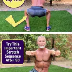 mature athlete doing hip stretch sequence after 50
