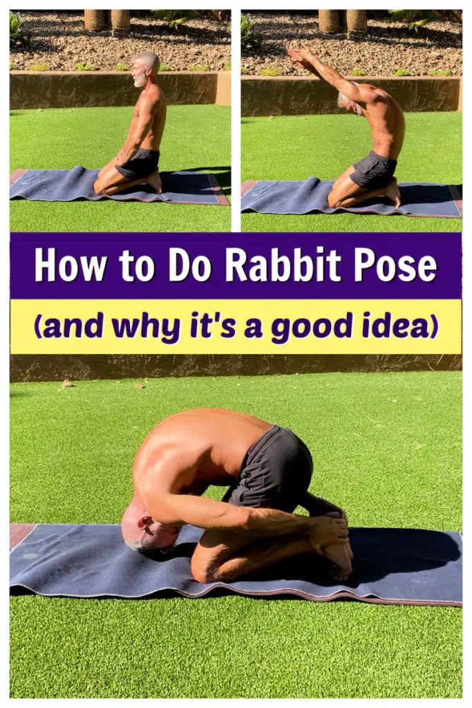 woman in yoga rabbit pose isolated Stock Photo | Adobe Stock
