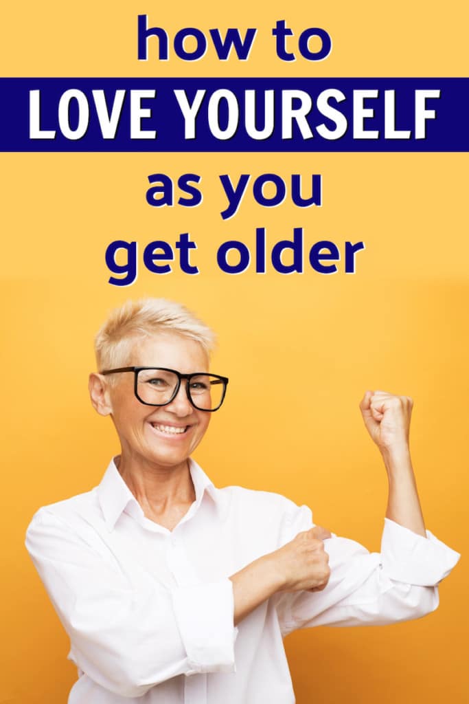 fit, mature woman loving herself with age