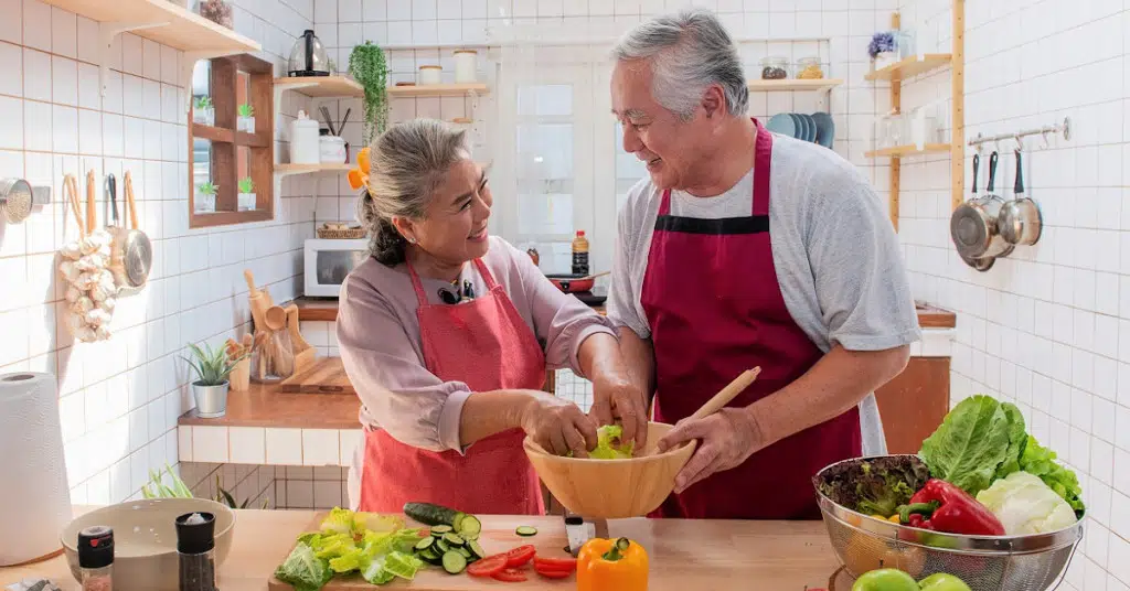 mature couple enjoying healthier aging rewards of anti-aging lifestyle