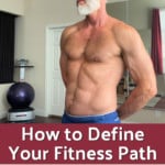 mature athlete demonstrates how to define fitness path