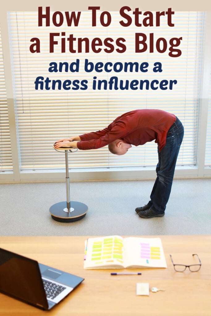 mature man learning how to start a fitness blog and become an influencer