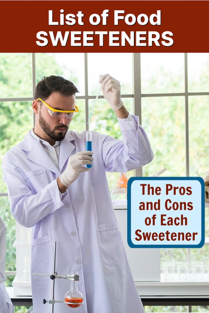 scientist formulating food sweetener for public consumption