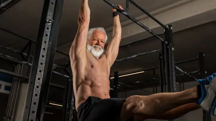 older man celebrates growing old with positive aging exercises