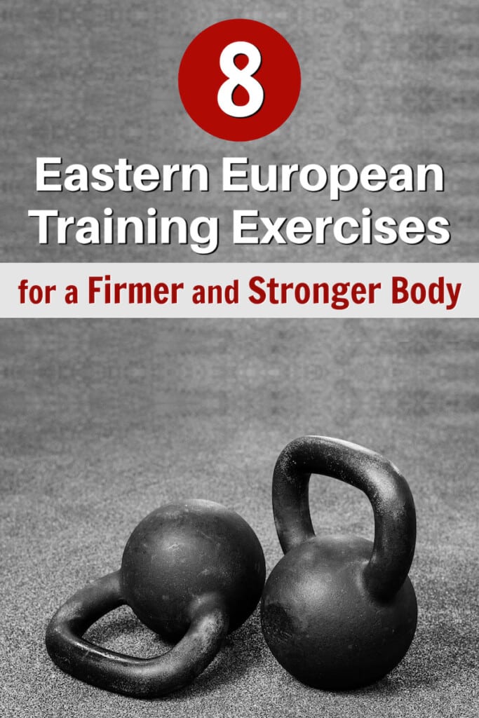 a pair of iron kettlebells for Eastern European training exercises