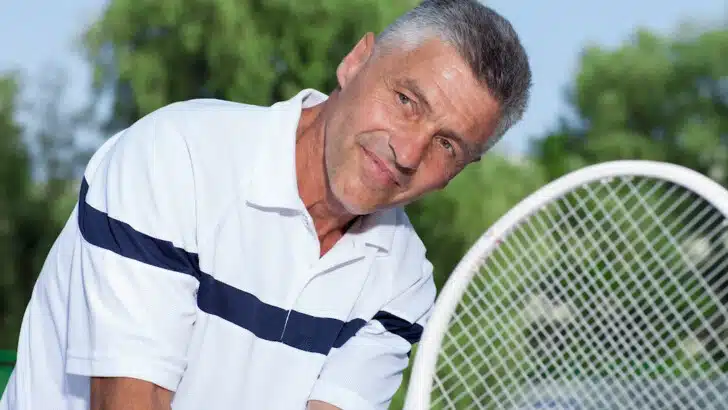 healthier man living fulfilling life during outdoors tennis and avoiding indulgence