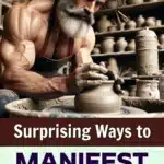 Mature fit man working at his potter's wheel, learning how to manifest with the universe.